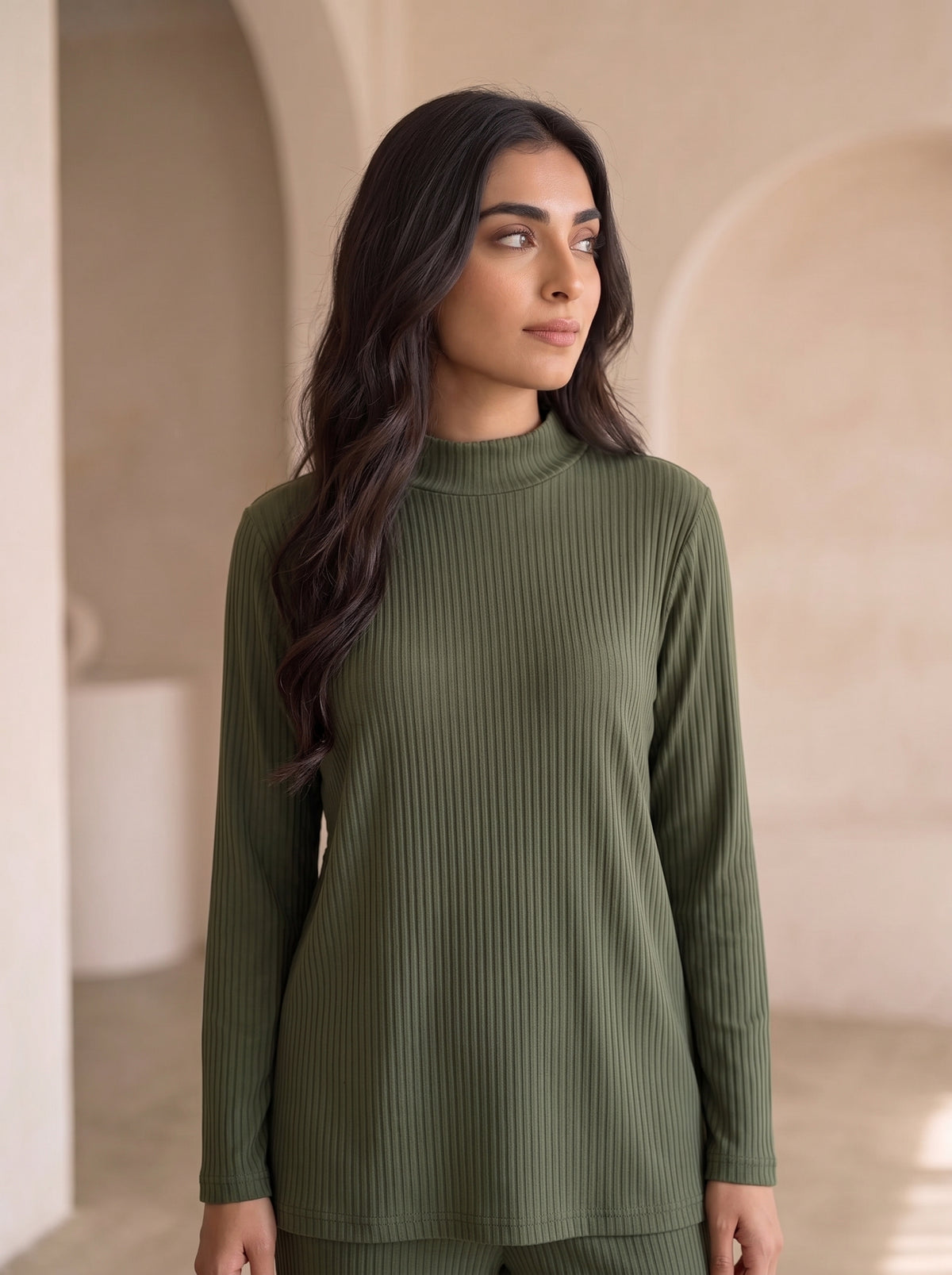 Winter Luxe Drop Needle Co-ord ā Deep Forest Green