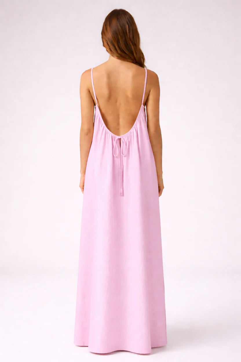 Nyra Backless Maxi - Baby Pink