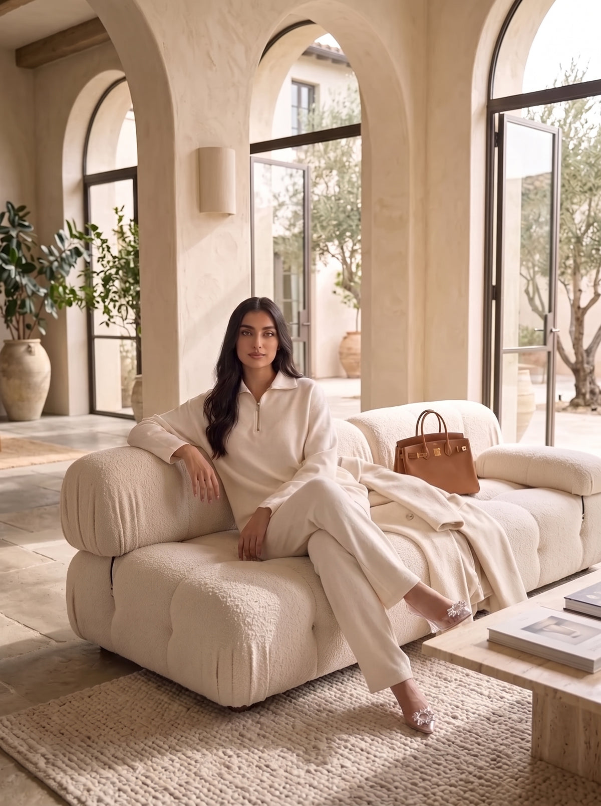 Winter Luxe Ribbed Knit Co-ord ā Soft Ivory