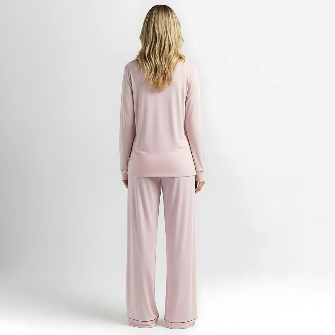 Summer Linen Pajama Set - Baby Pink