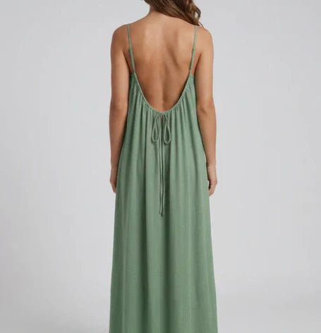 Nyra Backless Maxi - Mint Green