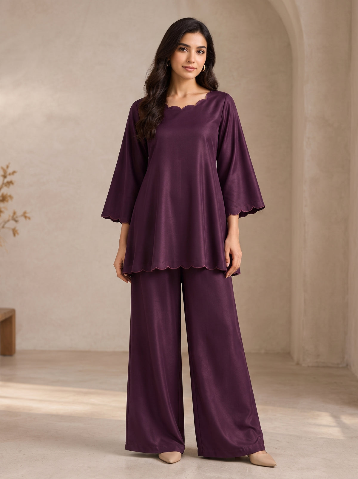 Deep Plum Premium Night Suit