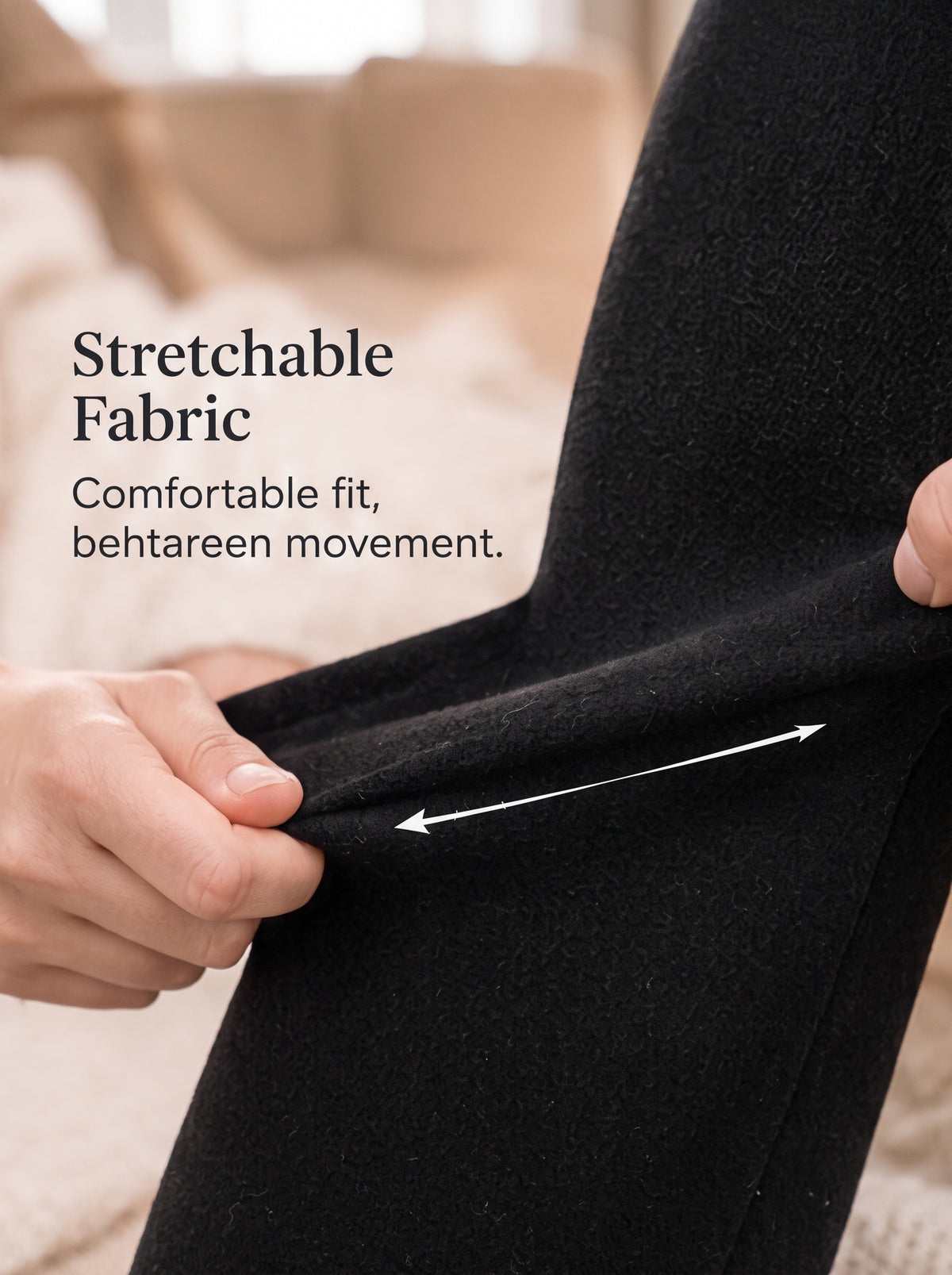 Premium Wool-Lined Full Leg Knee Warmers - Adjustable Thigh Strap