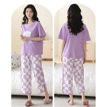 N-Purplish Printed Night Suit