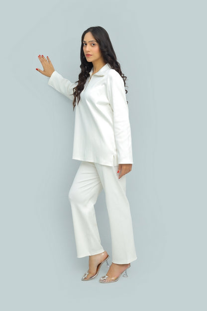 Winter Luxe Ribbed Knit Co-ord – Soft Ivory