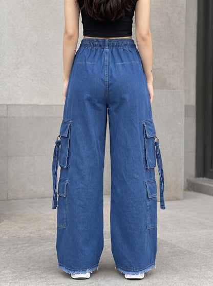 6 Pocket Dark Wash Denim Trouser