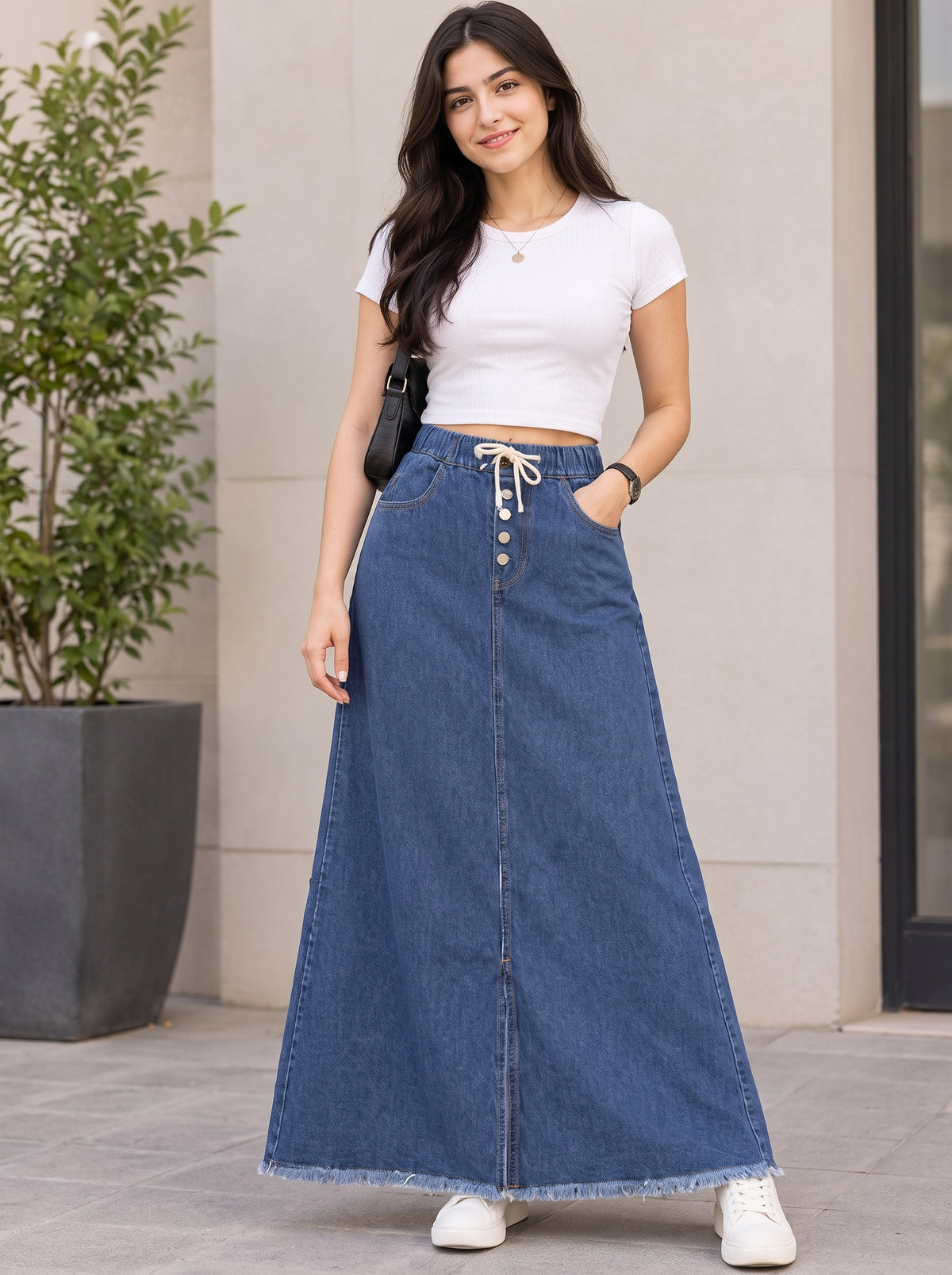 Dark Wash Denim Skirt