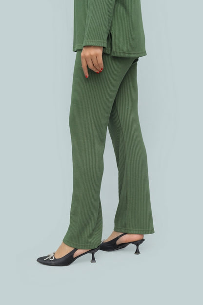 Winter Luxe Drop Needle Co-ord – Deep Forest Green