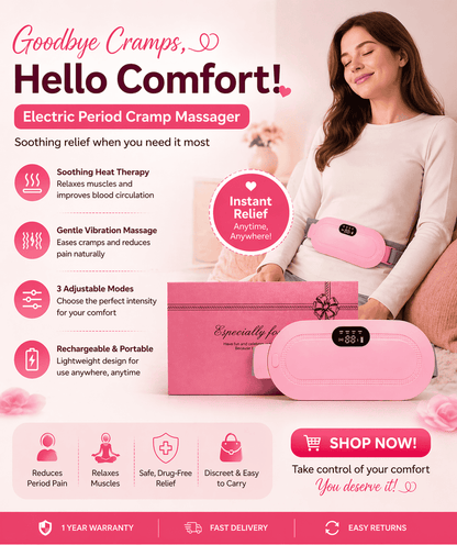 Electric Period Cramp Massager Menstrual Relief Belt