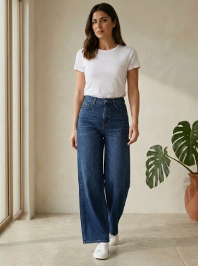Dark Wash Denim Trouser