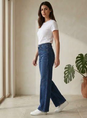 Dark Wash Denim Trouser