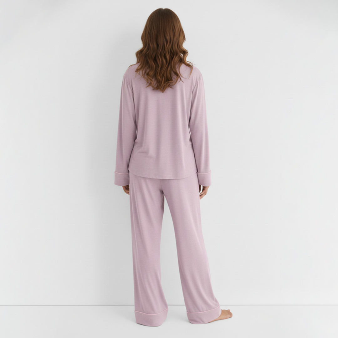Summer Linen Pajama Set - Lilac