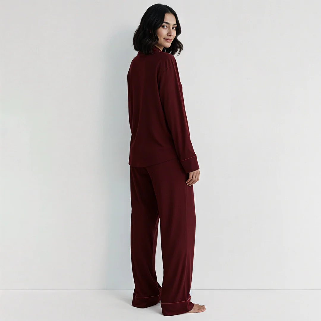 Bloom Pajama Set - Mehroon