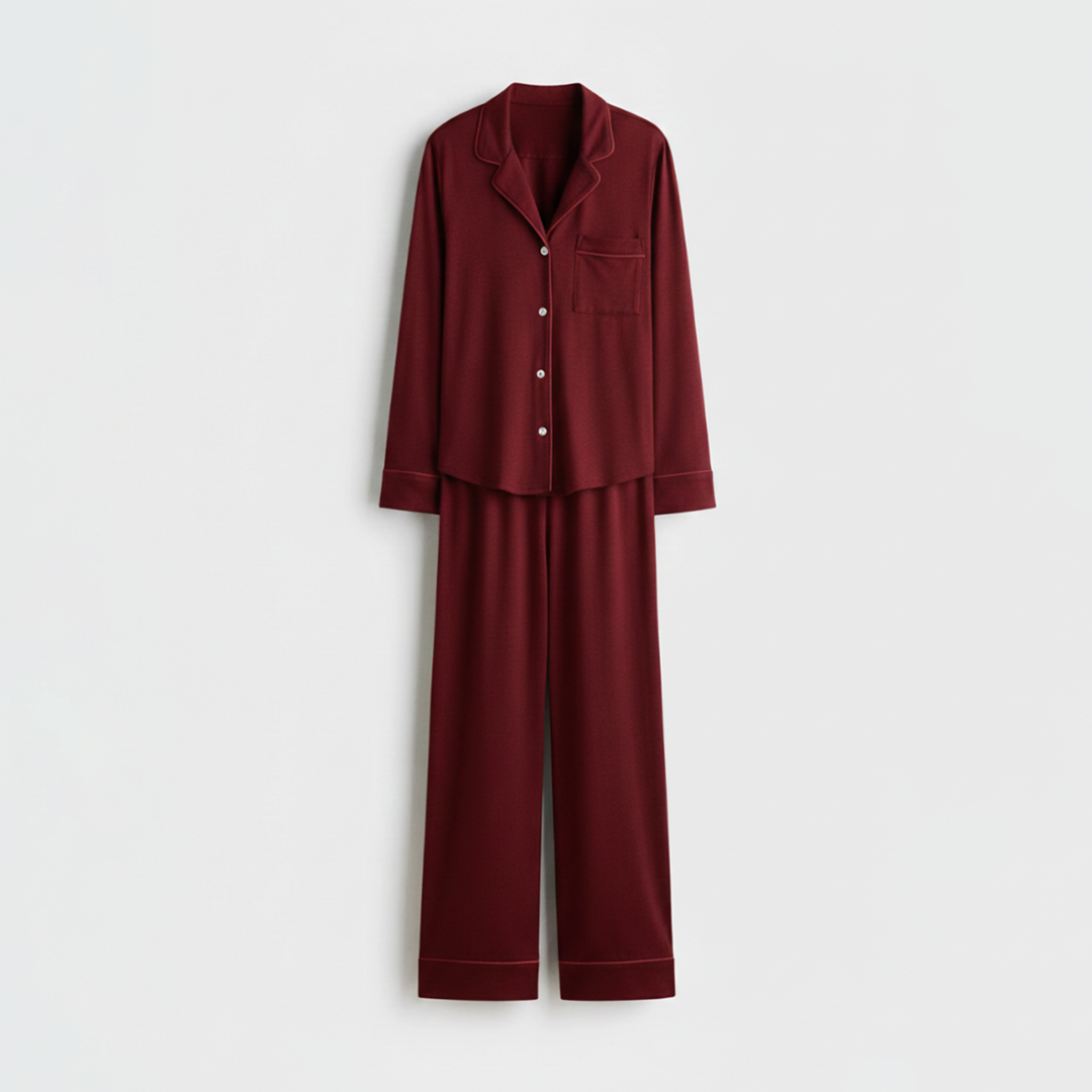 Bloom Pajama Set - Deep Red