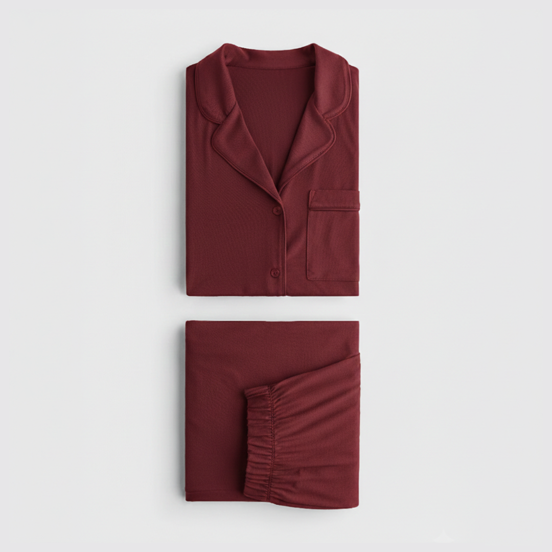 Bloom Pajama Set - Deep Red