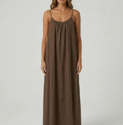 Nyra Backless Maxi - Dusty Brown