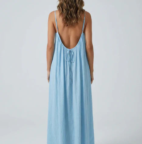 Nyra Backless Maxi - Light Blue