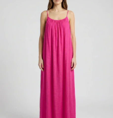 Nyra Backless Maxi - Dark Pink