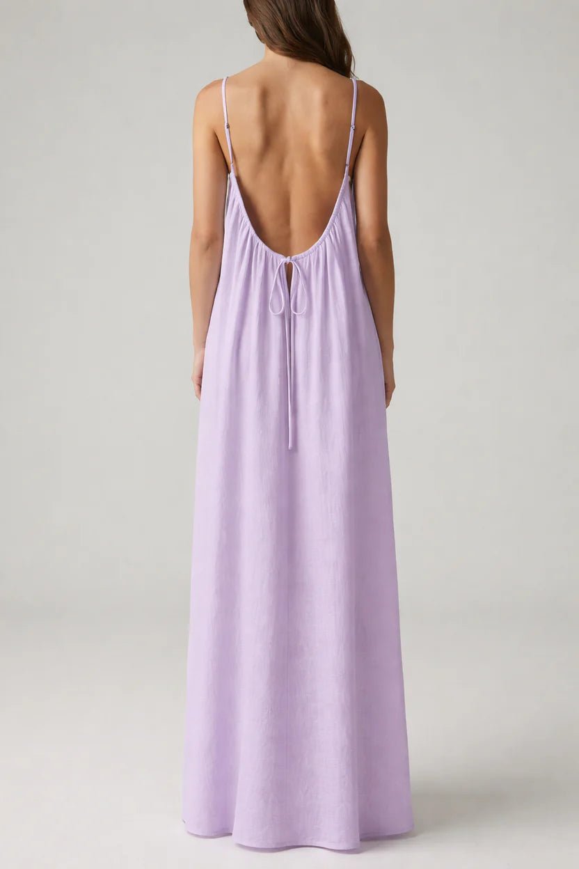 STUNNING BACKLESS MAXI DRESS - LILAC