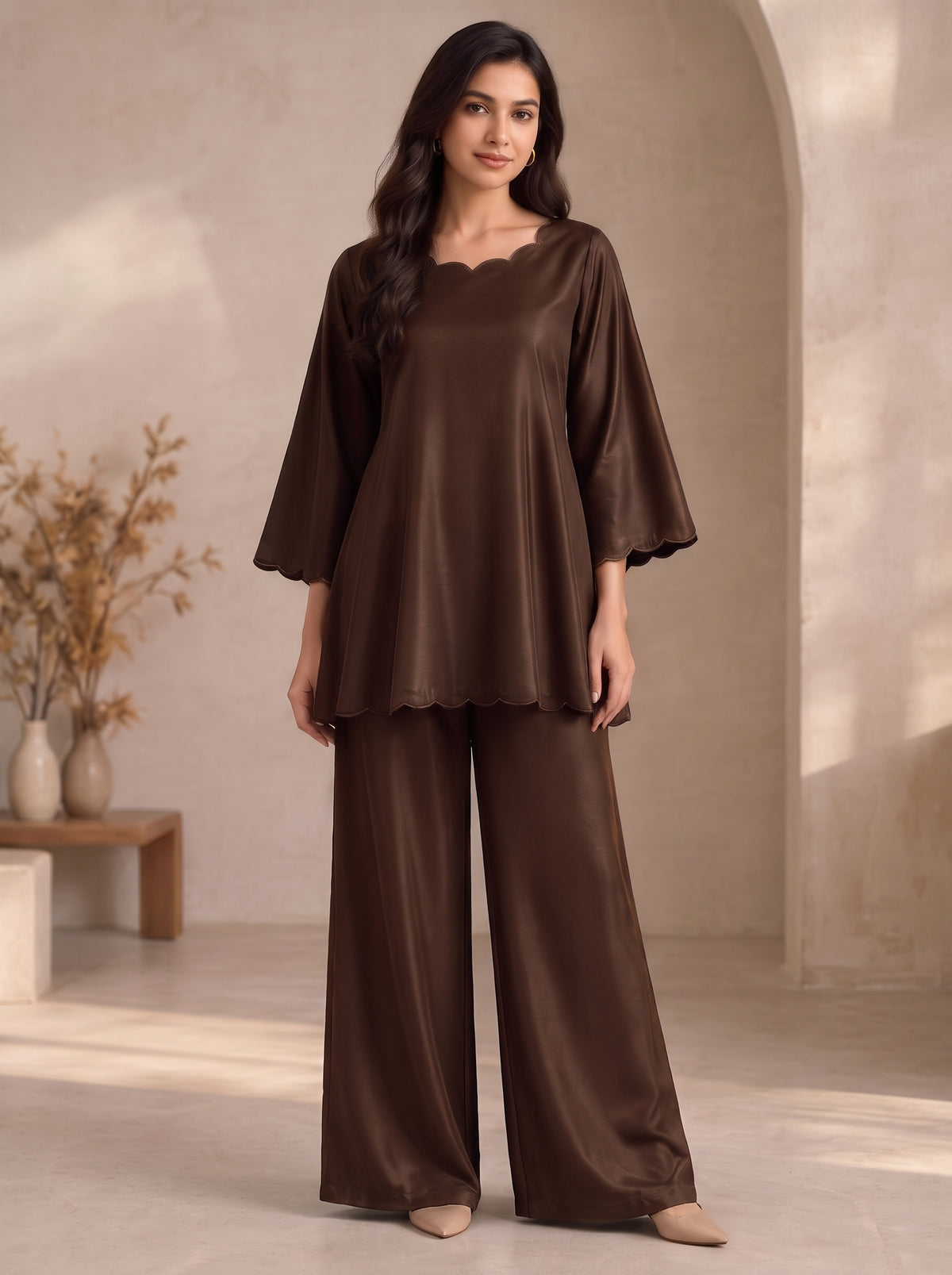 Chocolate Brown Premium Night Suit