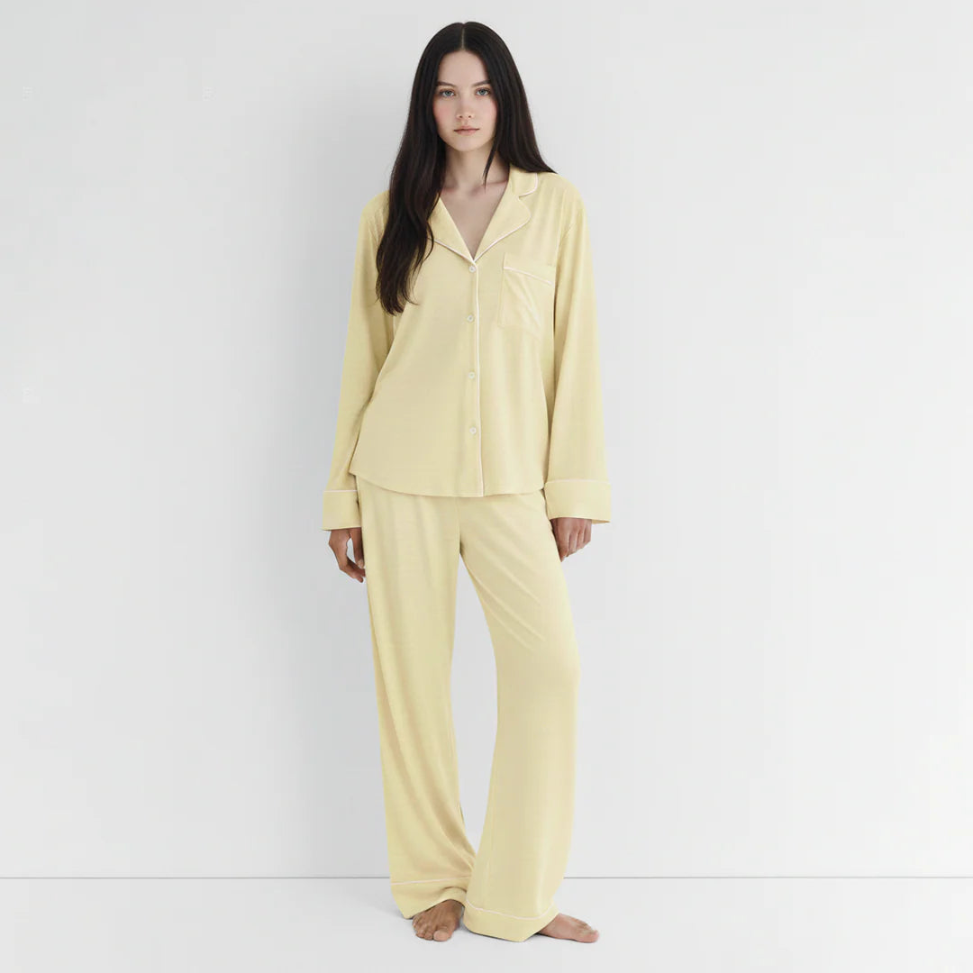 Summer Linen Pajama Set - Butter