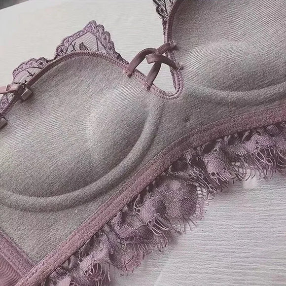 Soft Push Up Embroidered Bridal Bra and Panty Set Green 8942